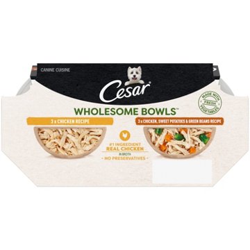 Cesar Wholesome Bowls Adult Wet Dog Food Chicken Recipe - Chicken Sweet Potatoes & Green Beans Recipe
