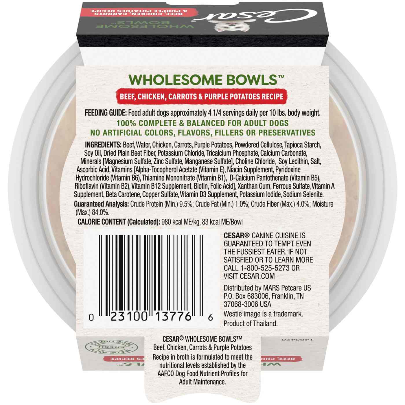 Cesar Wholesome Bowls Beef, Chicken, Carrots & Potatoes Wet Dog Food; image 2 of 4