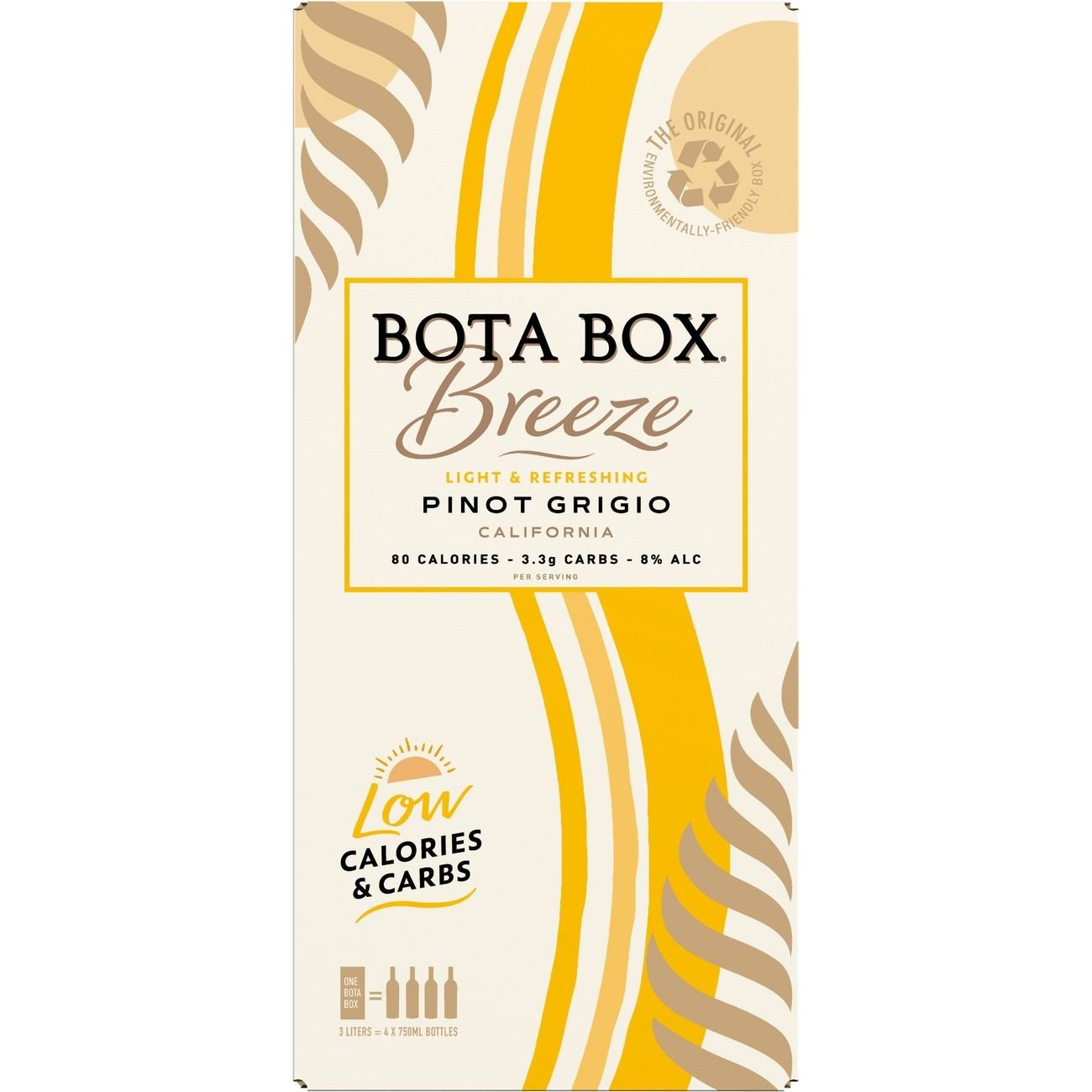 Bota Box Breeze Pinot Grigio California Box White Wine, 3 L