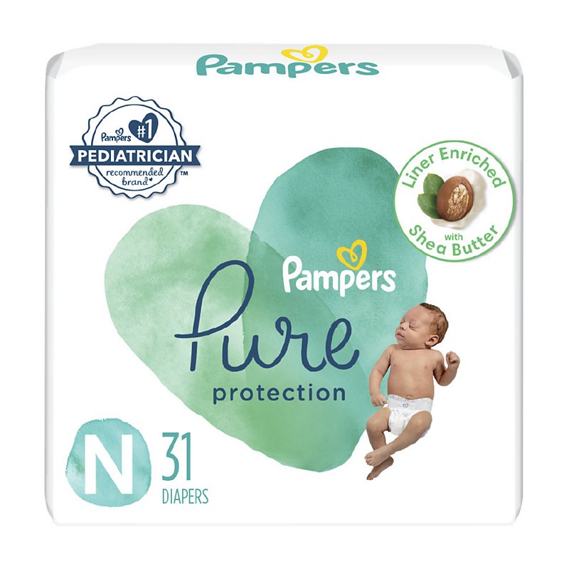 Winst vooroordeel vliegtuigen Pampers Pure Protection Newborn Diapers Size N - Shop Diapers & Potty at  H-E-B