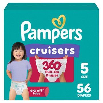 Pampers Cruisers 360 Degrees Pull on Diaper - Size 5, 56 ct