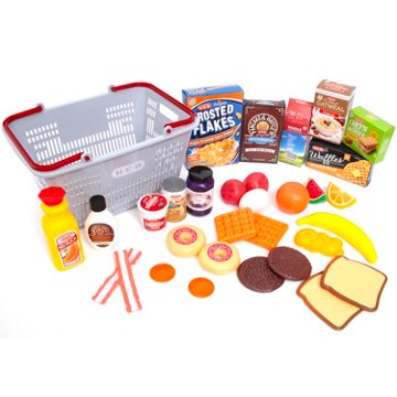 H-E-B Beyond Imagination! Breakfast Play Food Shopping Basket - Gray, 32 pc