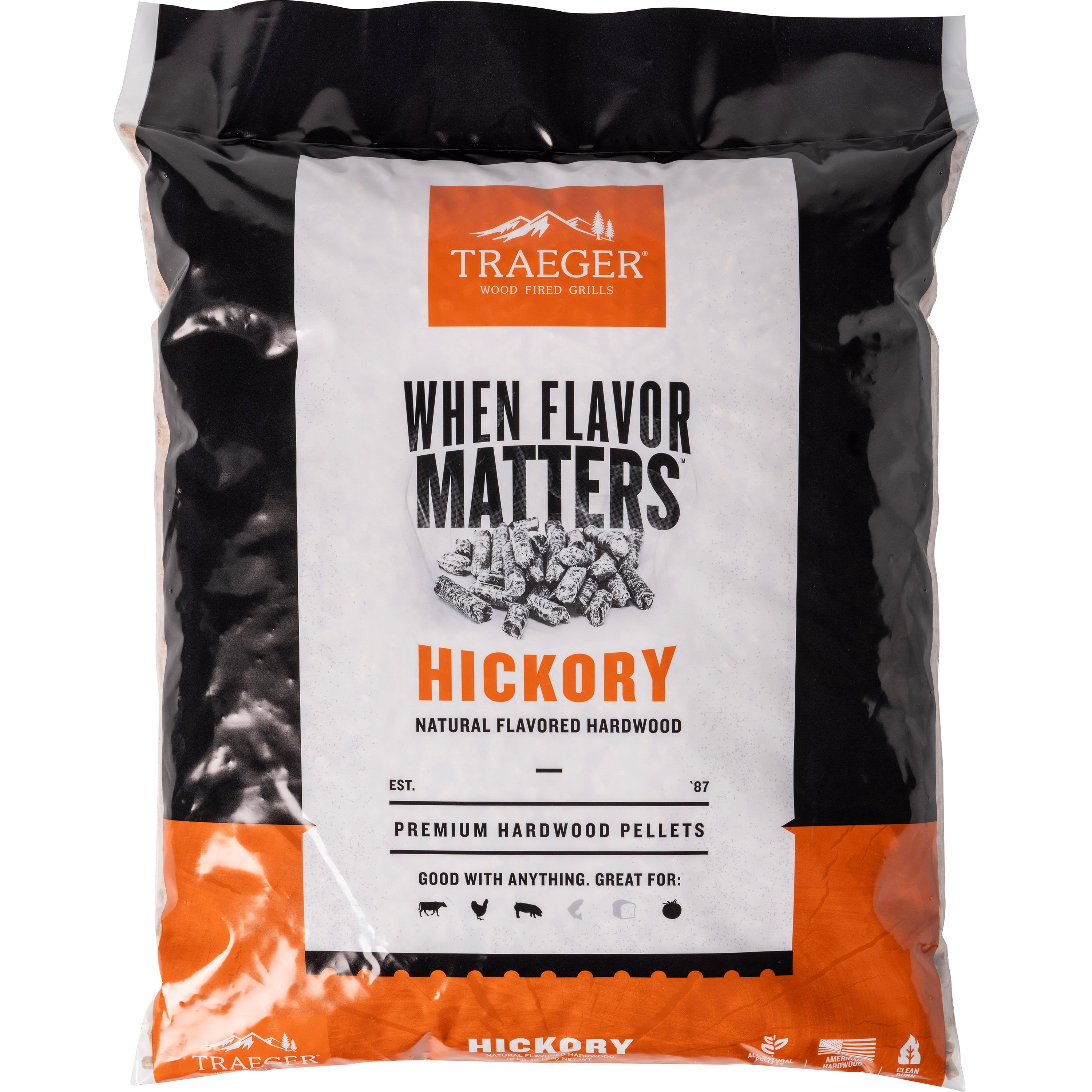 Traeger Premium Hickory Hardwood Pellets Shop Charcoal, wood & fuel