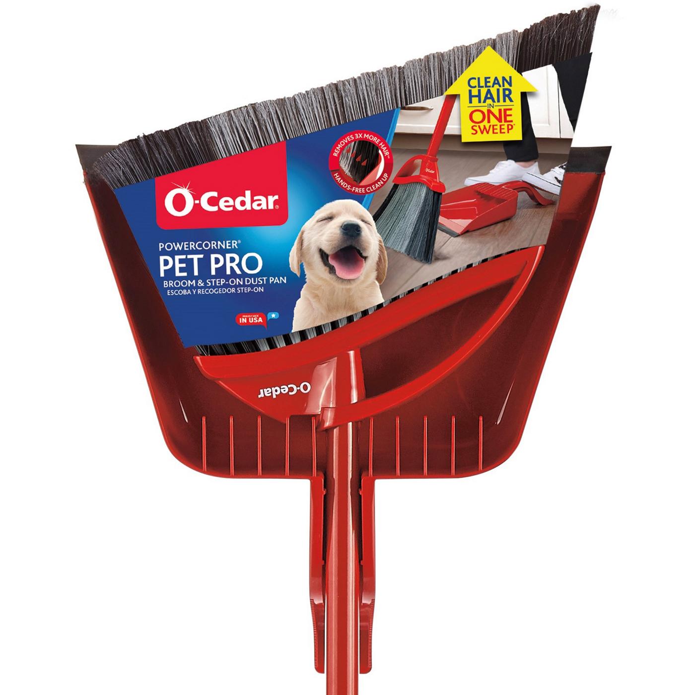 O-Cedar PowerCorner Pet Pro Broom with Step-On Dust Pan; image 1 of 9