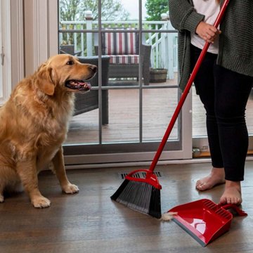 O-Cedar PowerCorner Pet Pro Broom with Step-On Dust Pan
