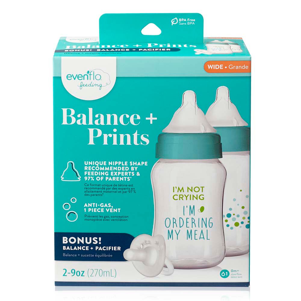 Evenflo Feeding Balance + Prints Wide Neck Bottle and Pacifier Shop