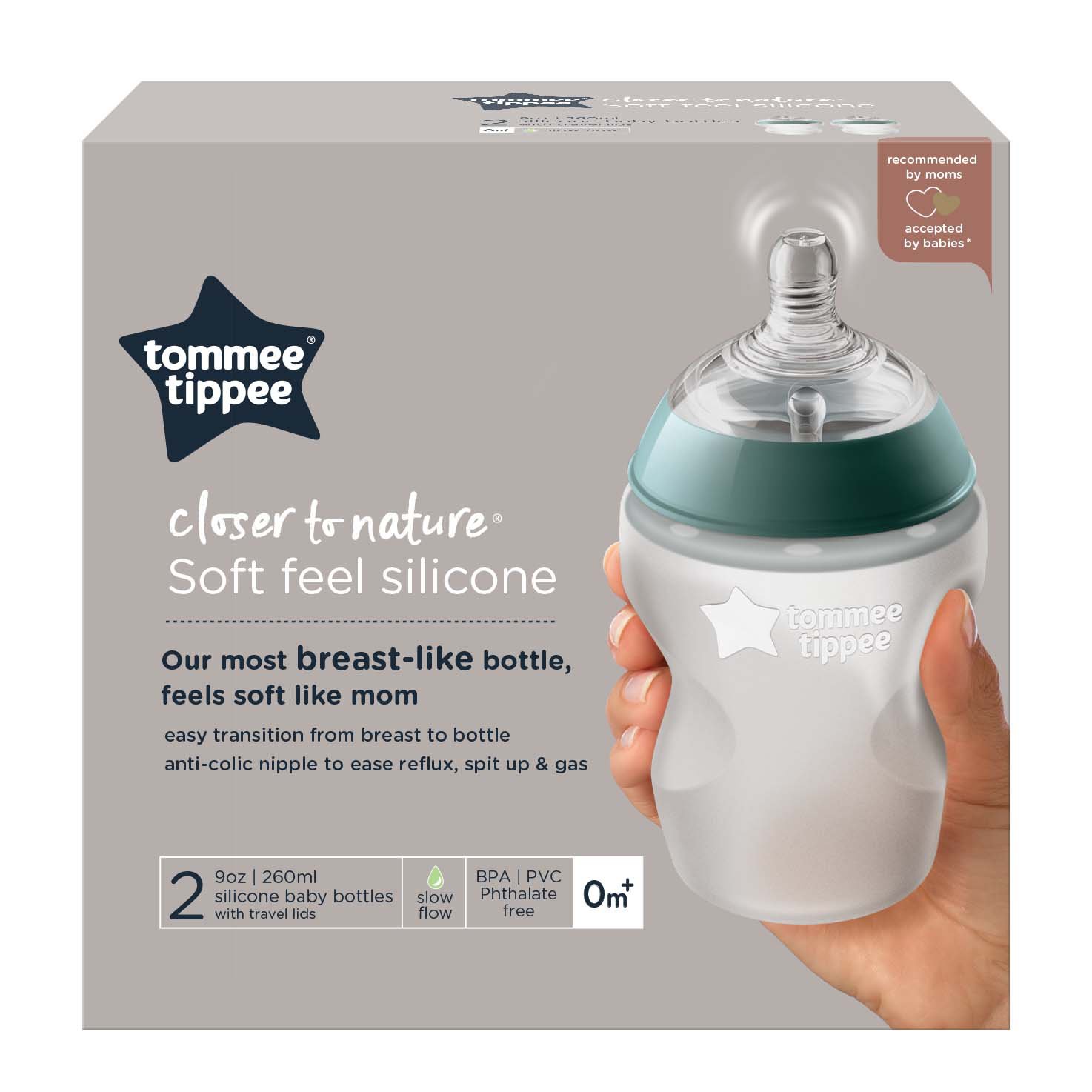 Silicone baby bottle - Closer to Nature - tommee tippee