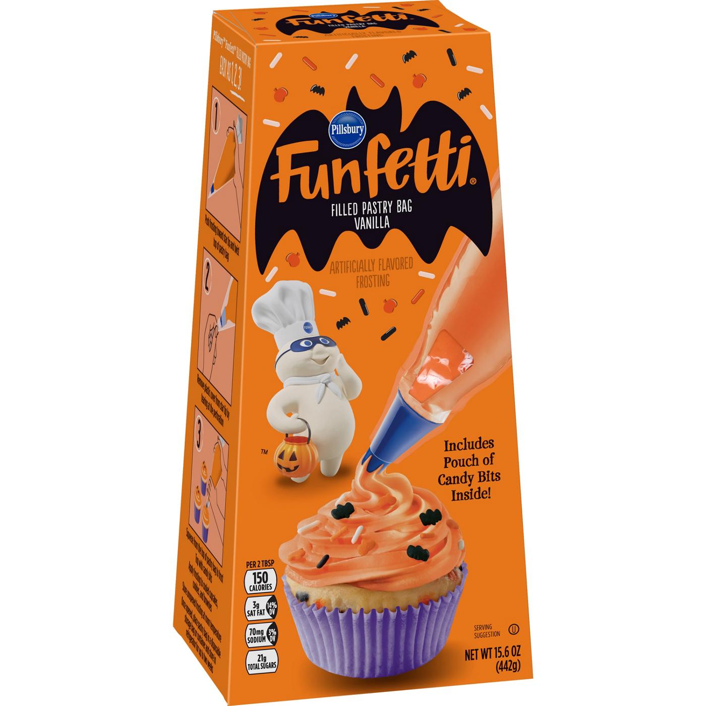 Pillsbury Funfetti Halloween Vanilla Icing Pastry Bag; image 1 of 2
