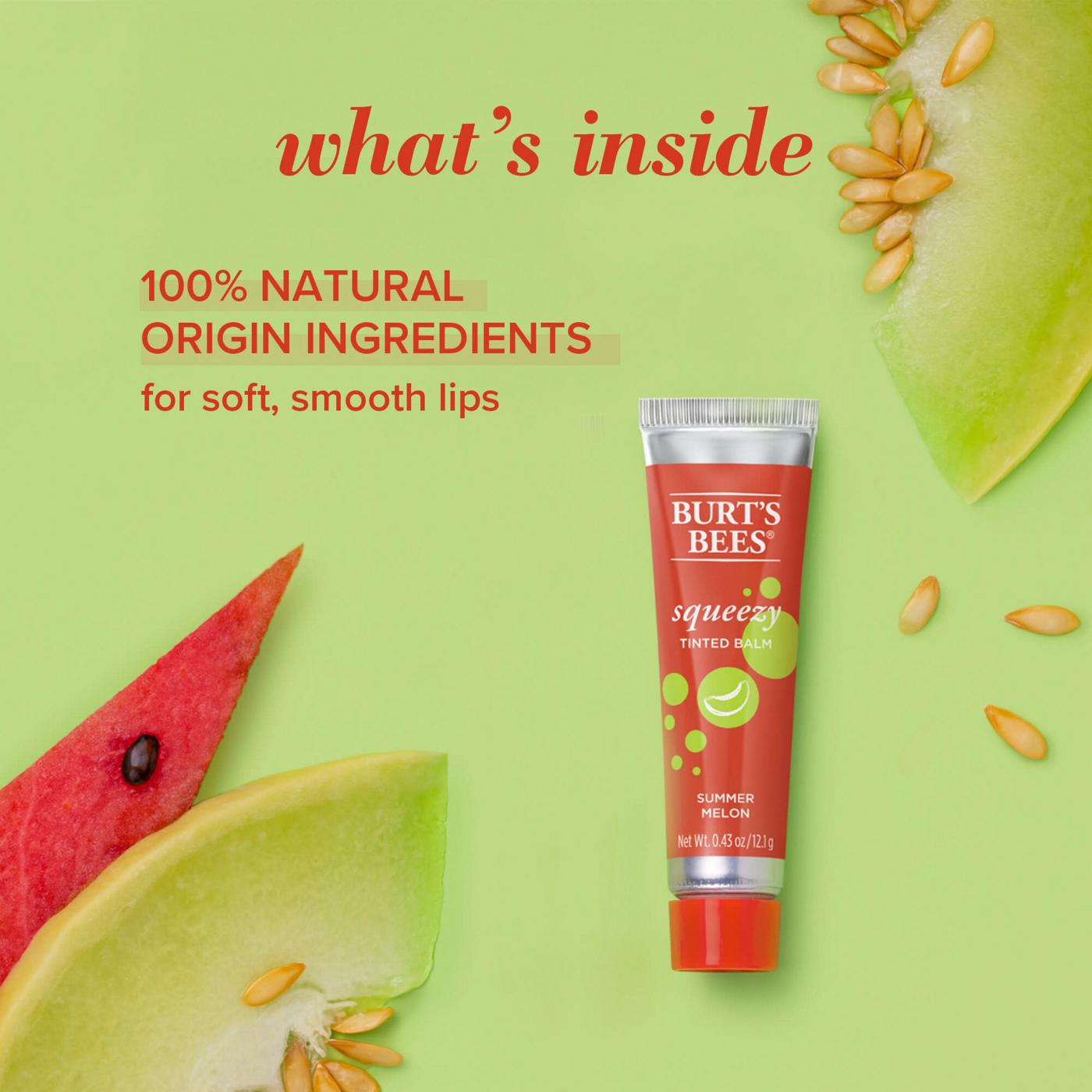 Burt's Bees Squeezy Tinted Balm - Summer Melon; image 4 of 10