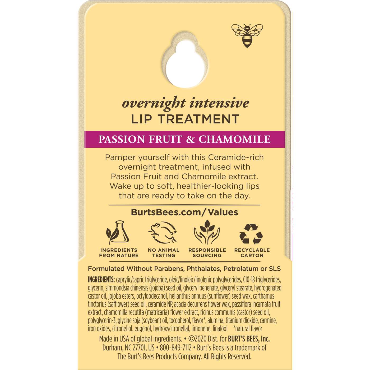 Burt's Bees Overnight Lip Treatment Mask - Passionfruit and Chamomile; image 8 of 9