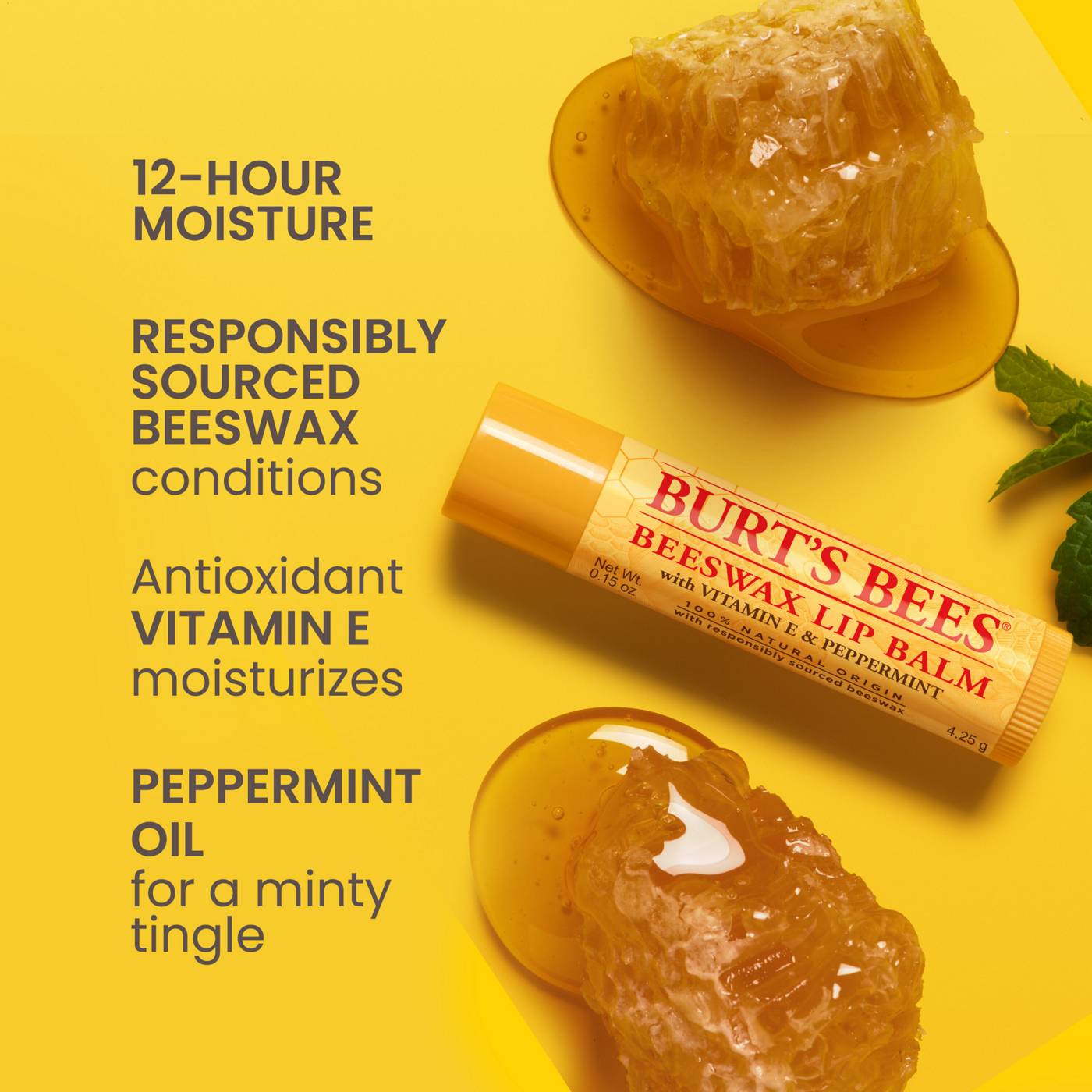 Burt's Bees 100% Natural Moisturizing Lip Balm - Freshly Picked; image 8 of 14