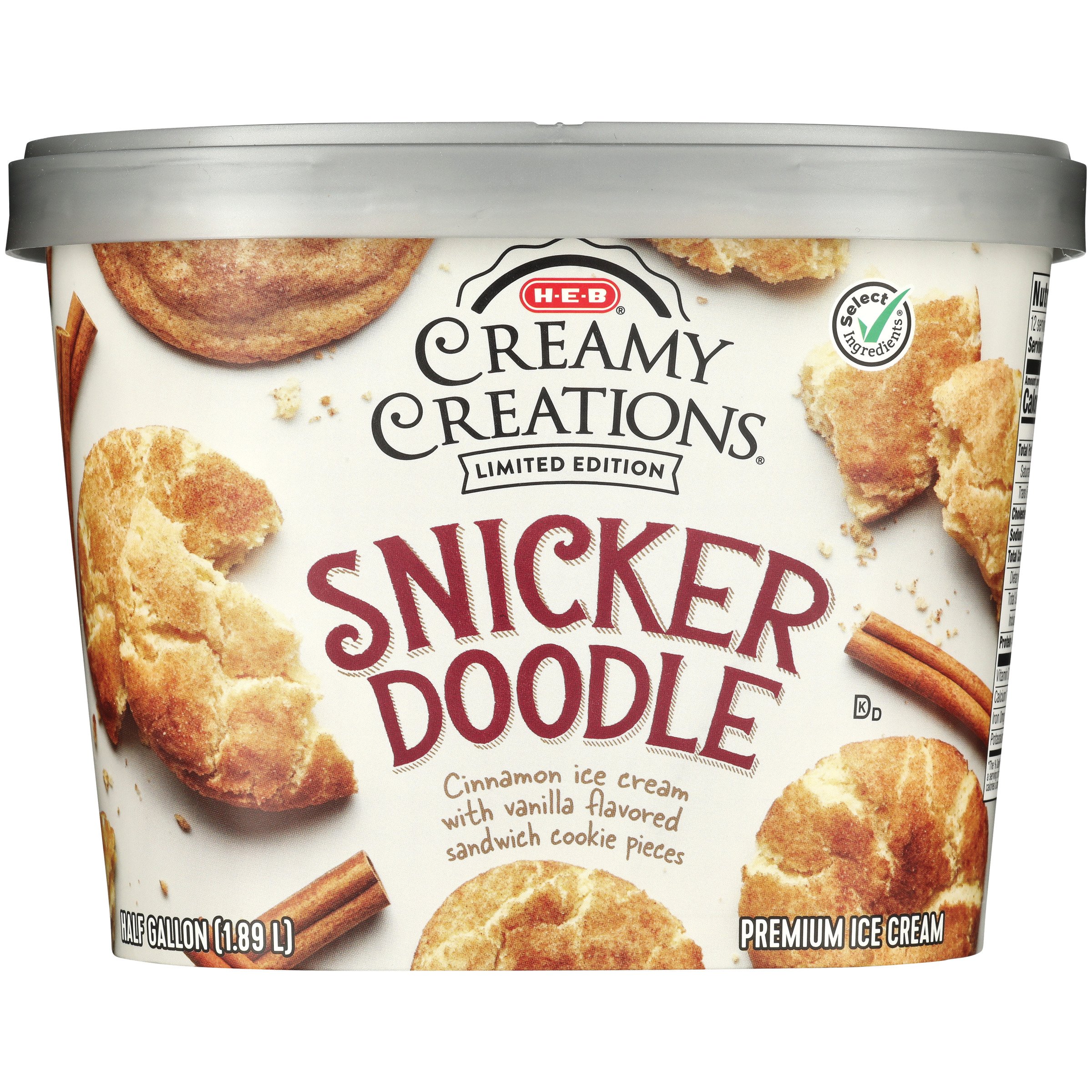 H-E-B Creamy Creations Snickerdoodle Ice Cream - Shop Ice cream at