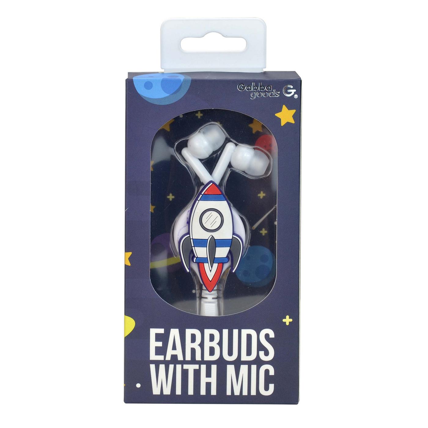 GabbaGoods Earbuds with Retractable Case - Spaceship; image 2 of 3