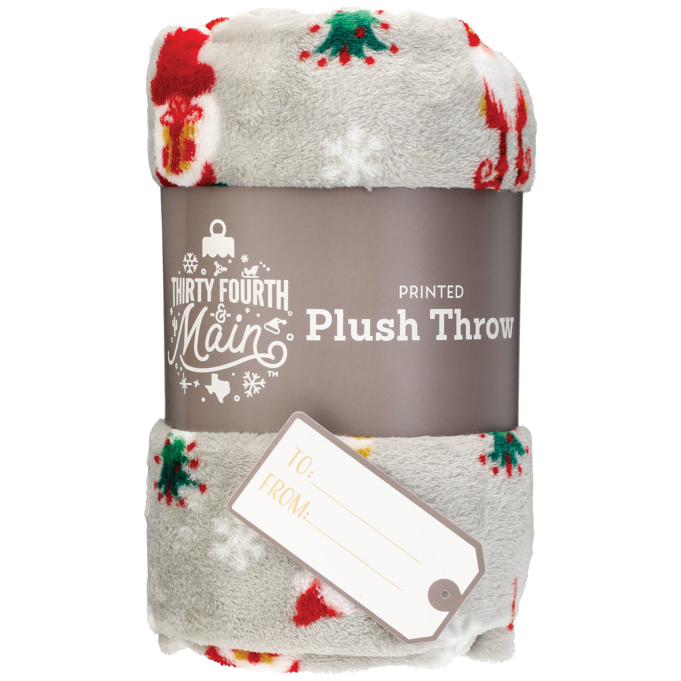 Thirty Fourth & Main Festive Gnomes Printed Plush Throw Gift Blanket
