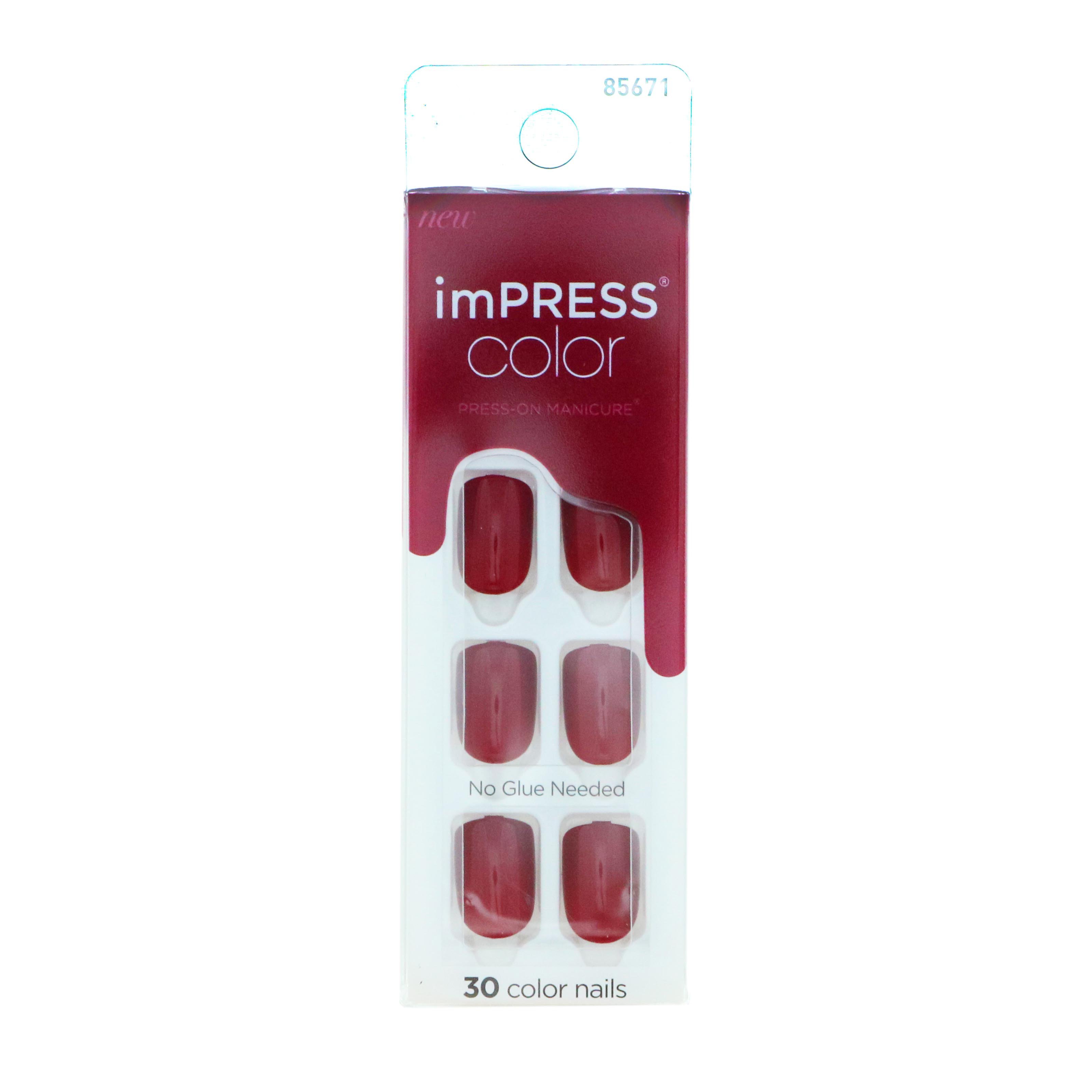 KISS imPRESS Color Press-On Manicure - Red Velvet - Shop Nail Sets at H-E-B
