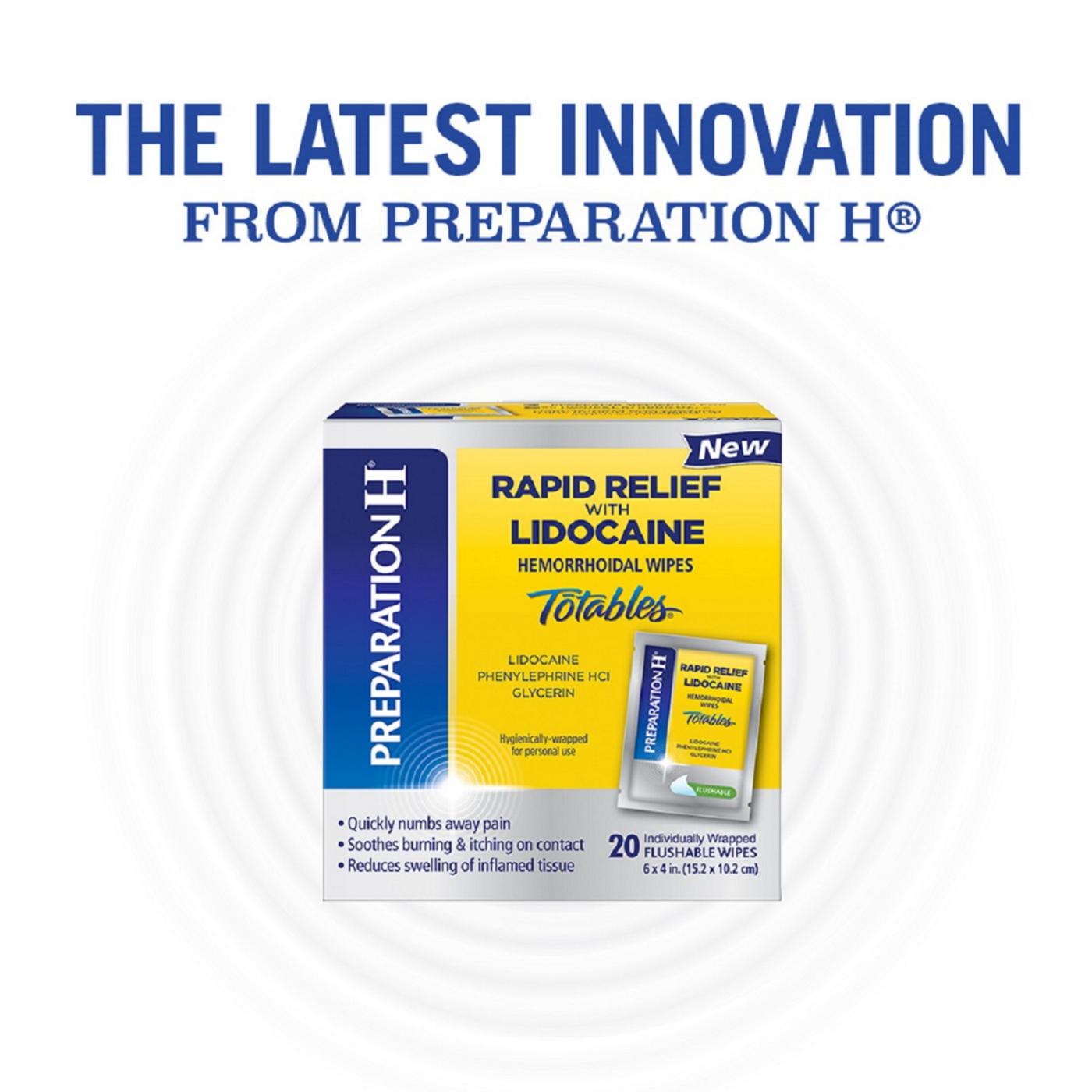 Preparation H Rapid Relief Lidocaine Hemorrhoidal Wipes - Totables; image 3 of 8