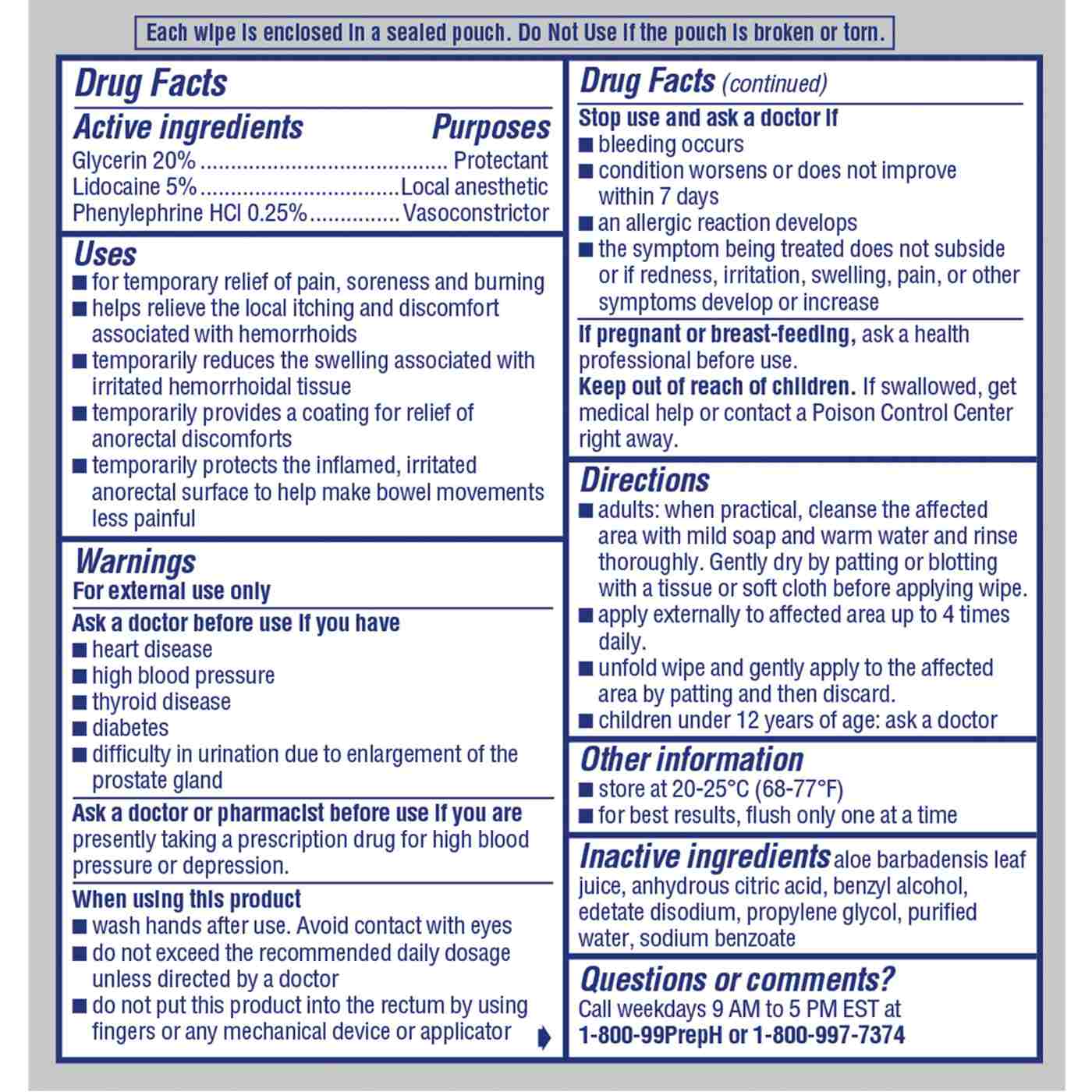 Preparation H Rapid Relief Lidocaine Hemorrhoidal Wipes - Totables; image 6 of 8