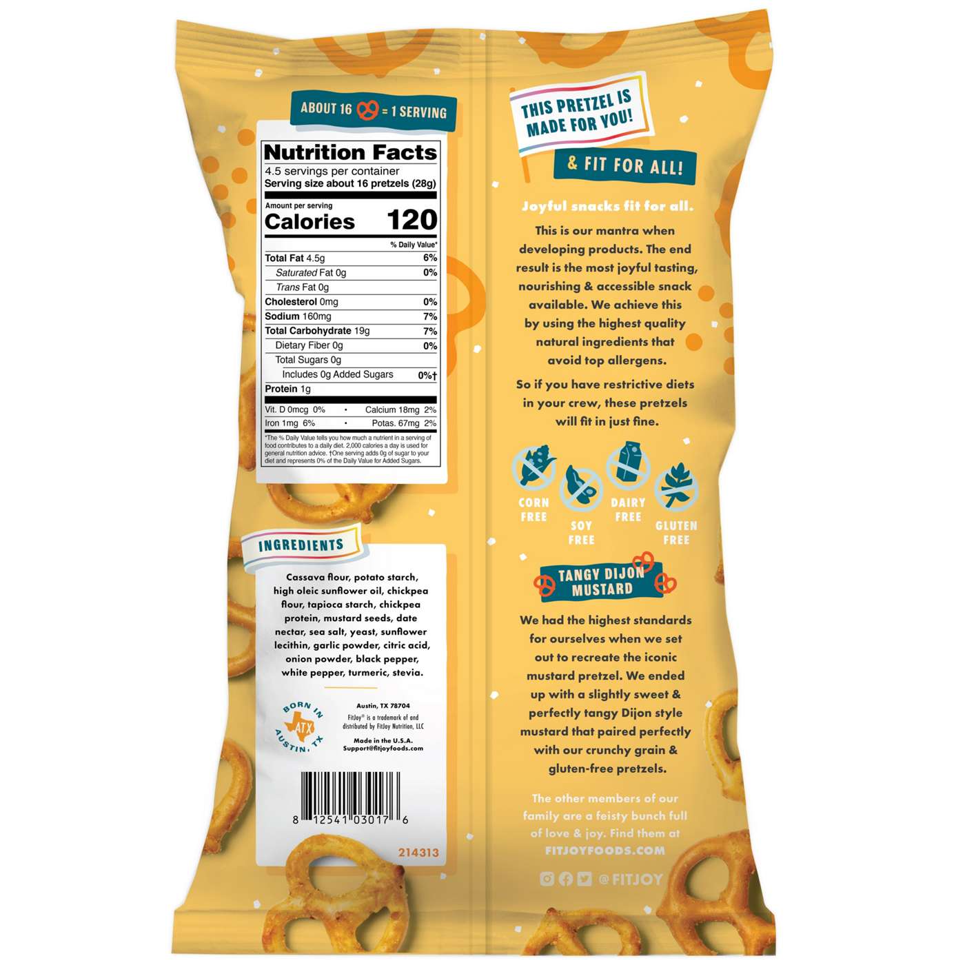 FitJoy Tangy Honey Mustard Grain Free Pretzel Twists Shop Chips at HEB