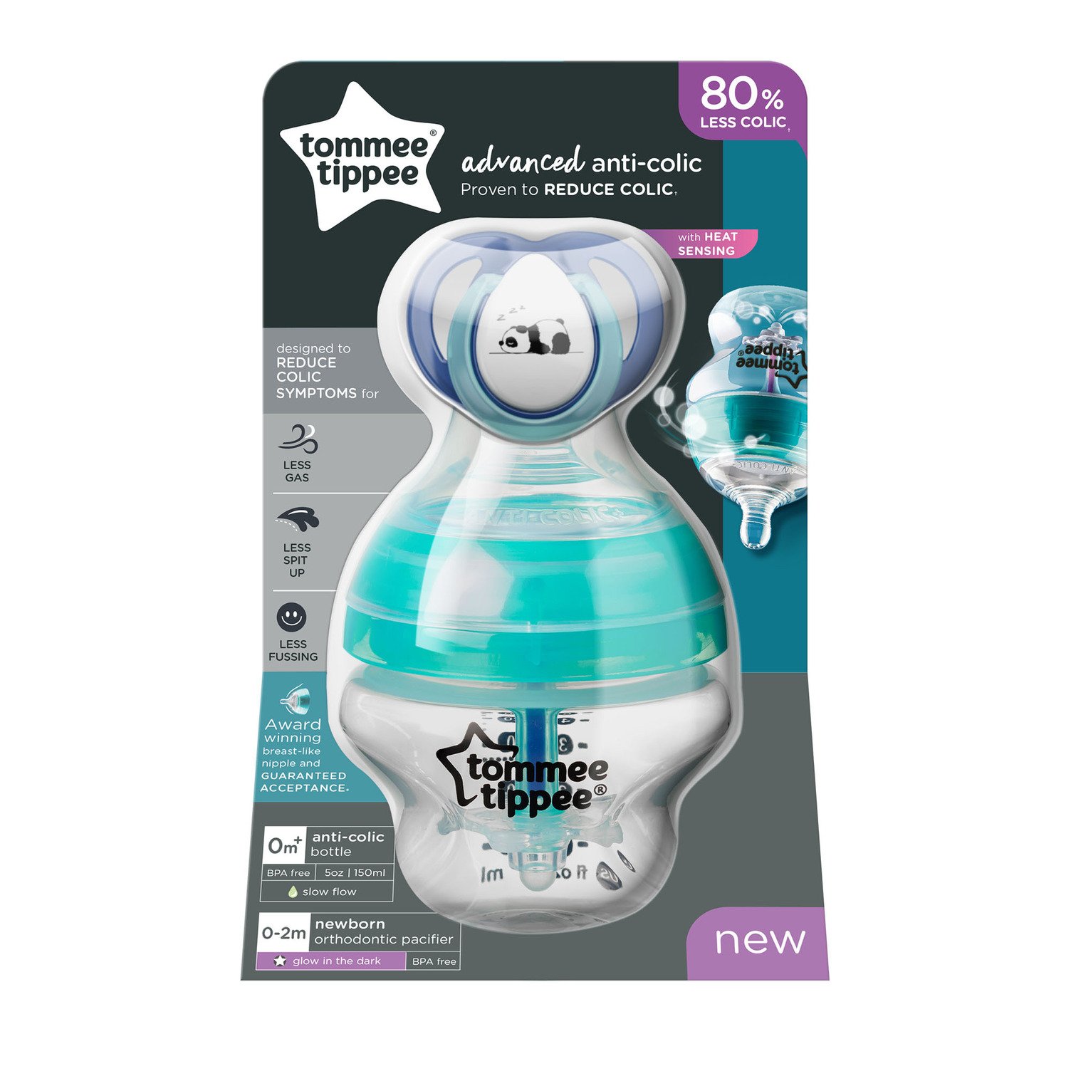 Tommee Tippee Advanced Anti-Colic Baby Bottles – 5oz, Clear, 2pk