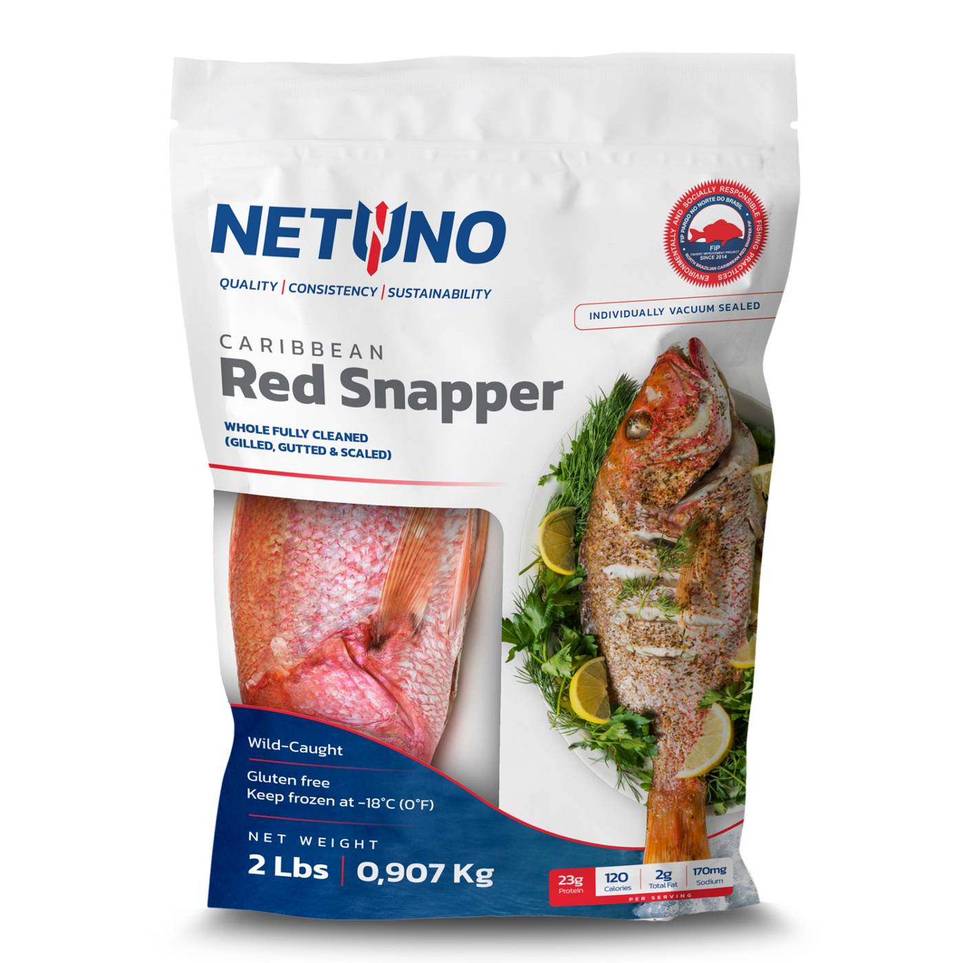 Netuno Frozen Whole Caribbean Red Snapper; image 1 of 2