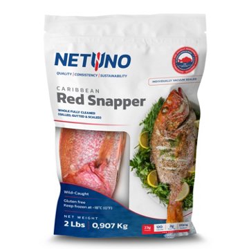 Netuno Frozen Whole Caribbean Red Snapper, 32 oz