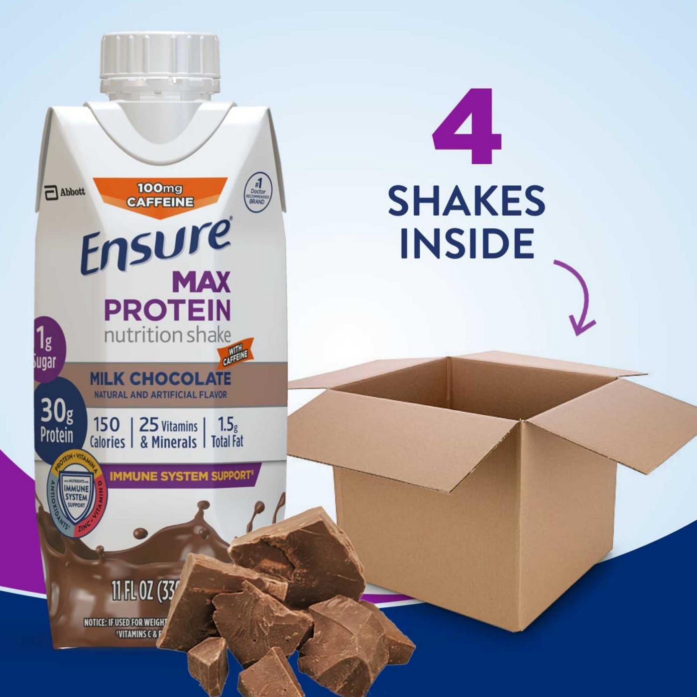 Ensure Max Protein Milk Chocolate with Caffeine Nutrition Shake 4 pk; image 10 of 14