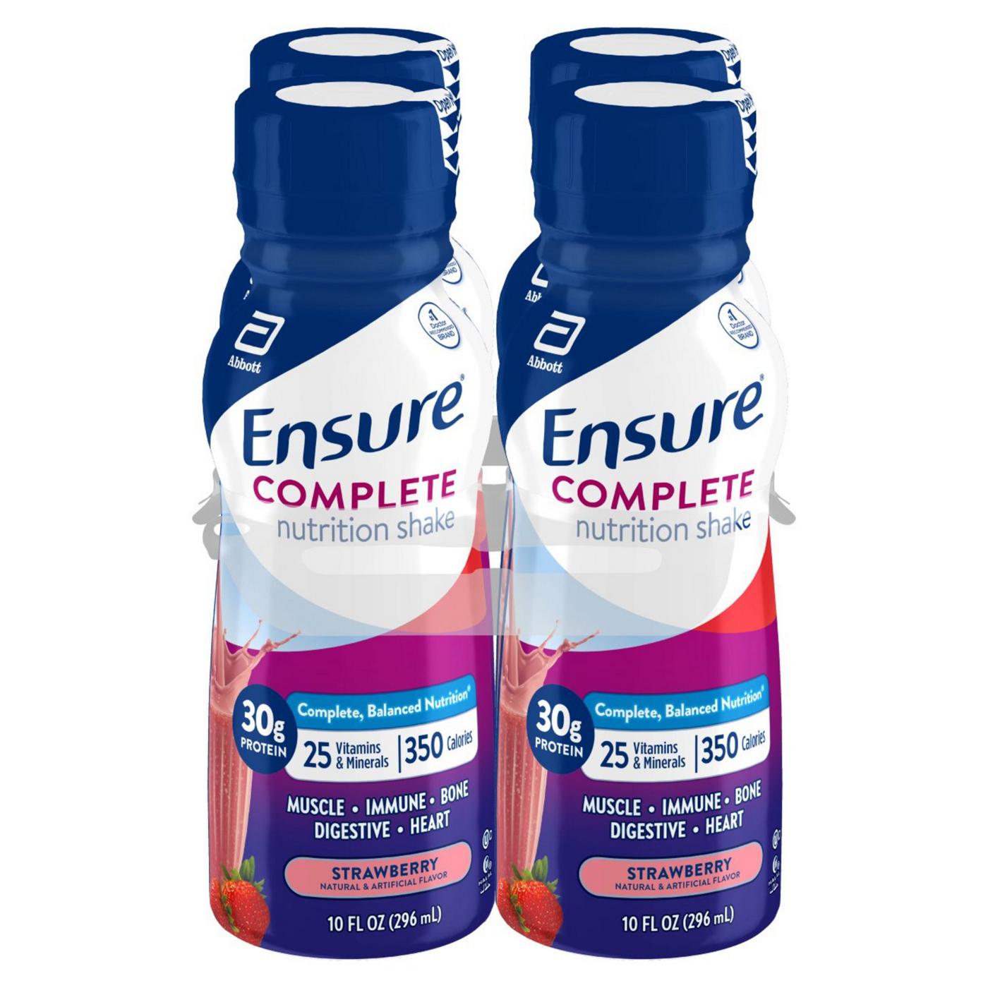 Ensure Complete Nutrition Shakes - Strawberry, 4 pk; image 3 of 12