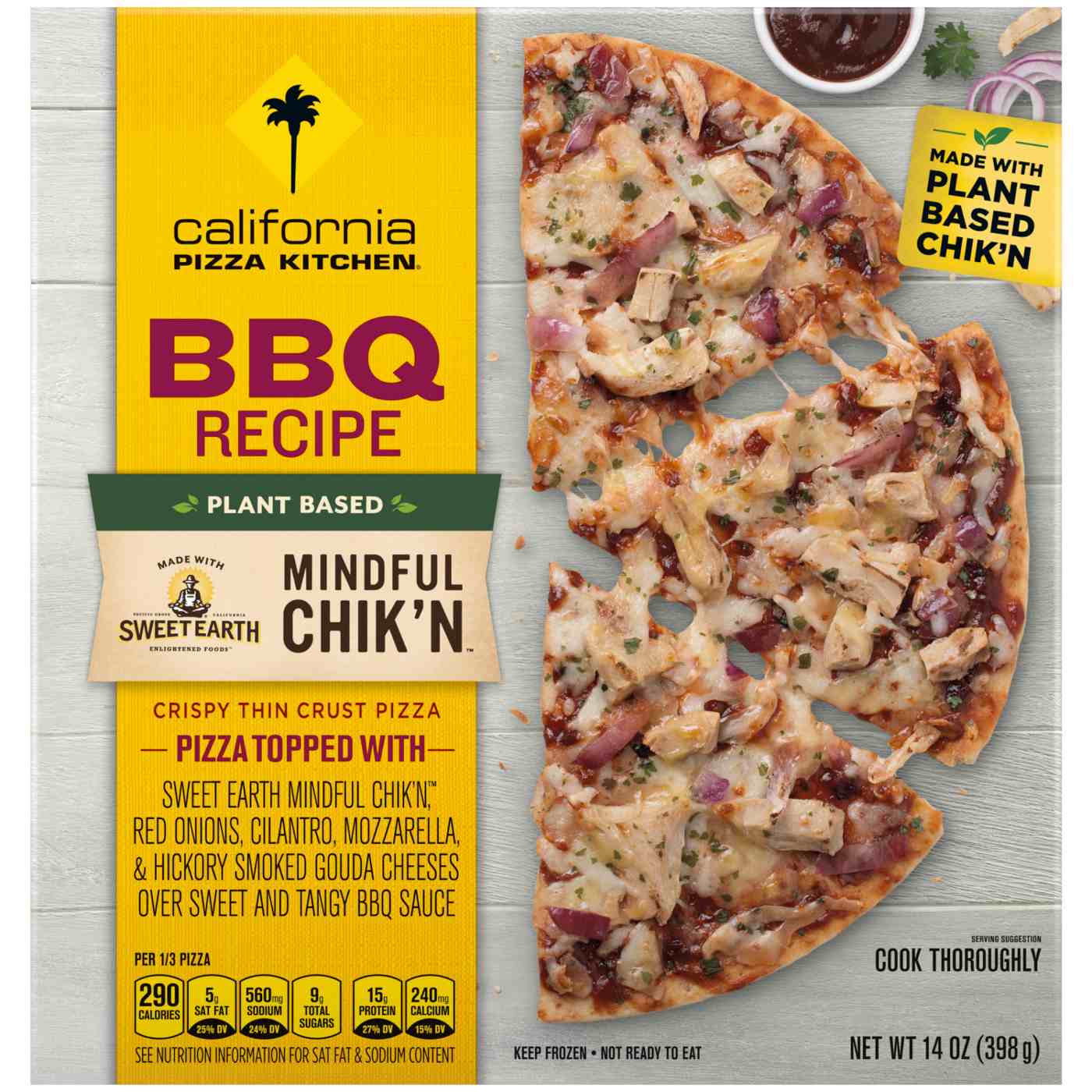 California Pizza Kitchen BBQ Recipe Mindful Chik'n Crispy Thin Crust Pizza; image 6 of 7