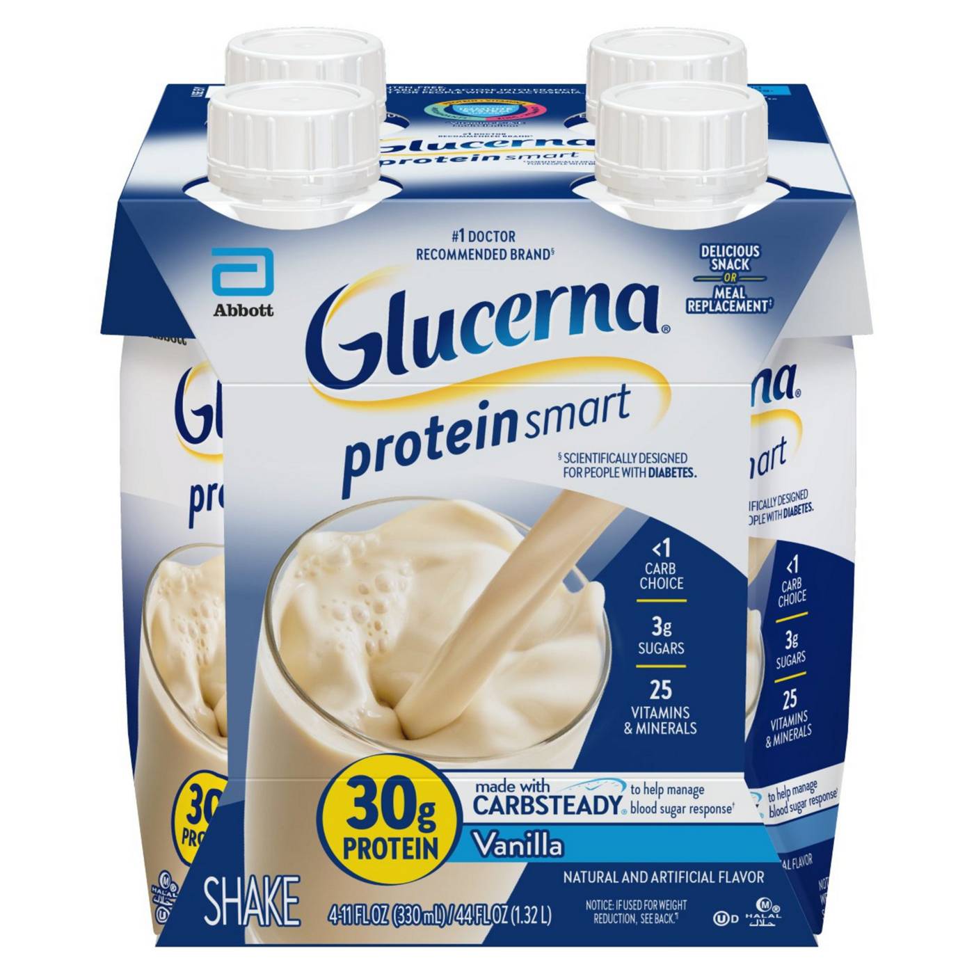 Glucerna 30g High Protein Nutrtion Shake Vanilla Ready-to-Drink 11 fl oz Bottles; image 3 of 13