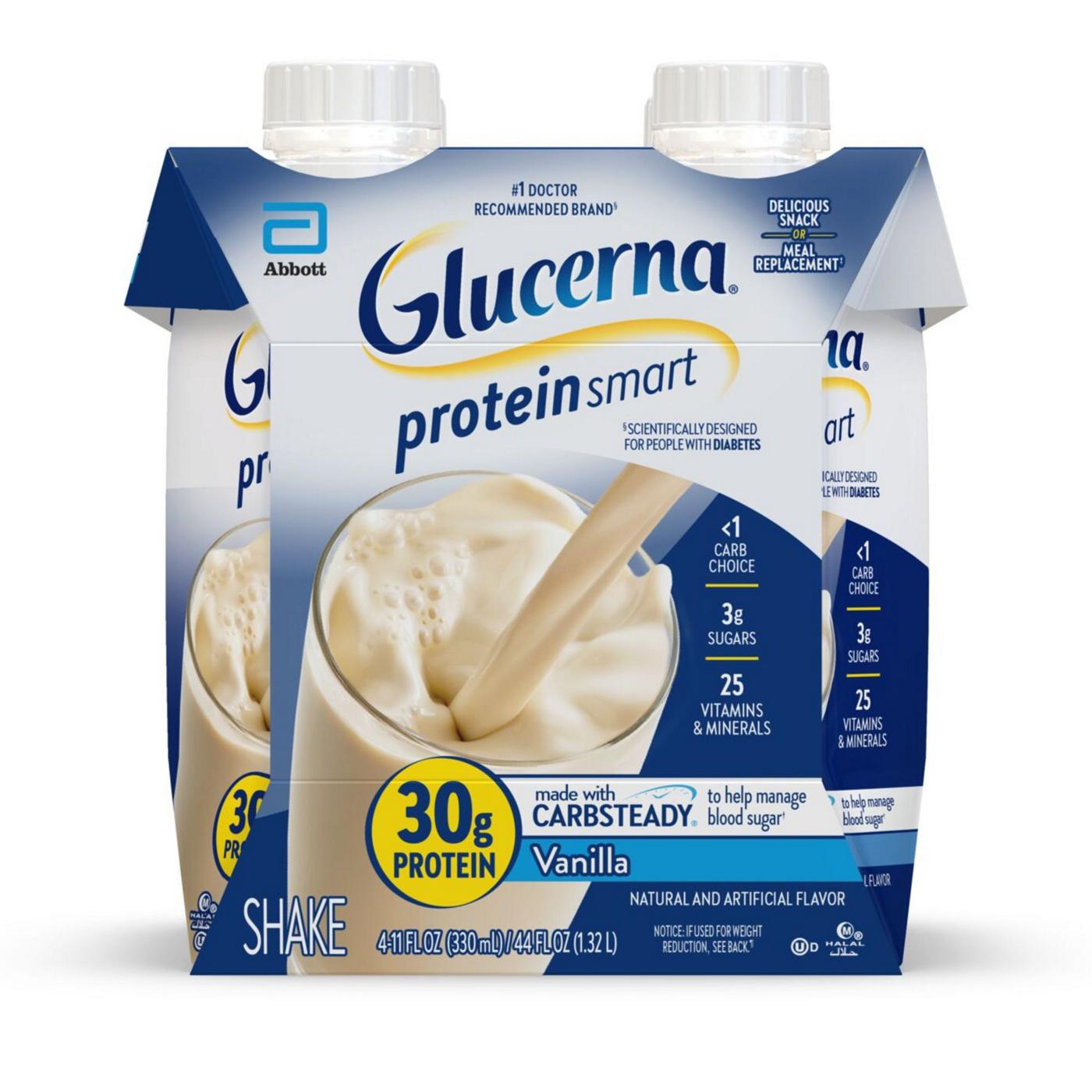Glucerna 30g High Protein Nutrtion Shake Vanilla Ready-to-Drink 11 fl oz Bottles; image 1 of 10