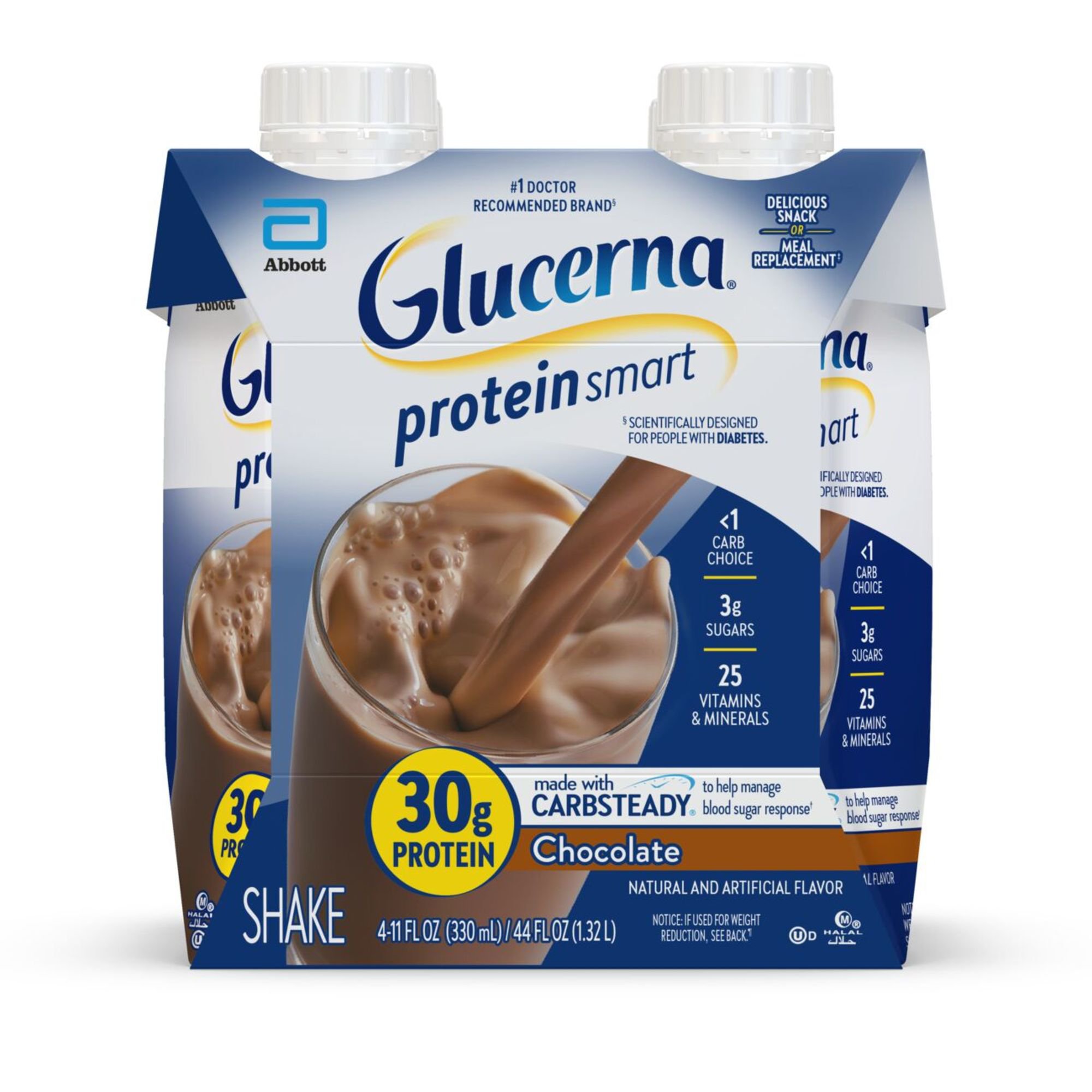 Glucerna 30g High Protein Nutrition Shakes - Chocolate, 4 pk