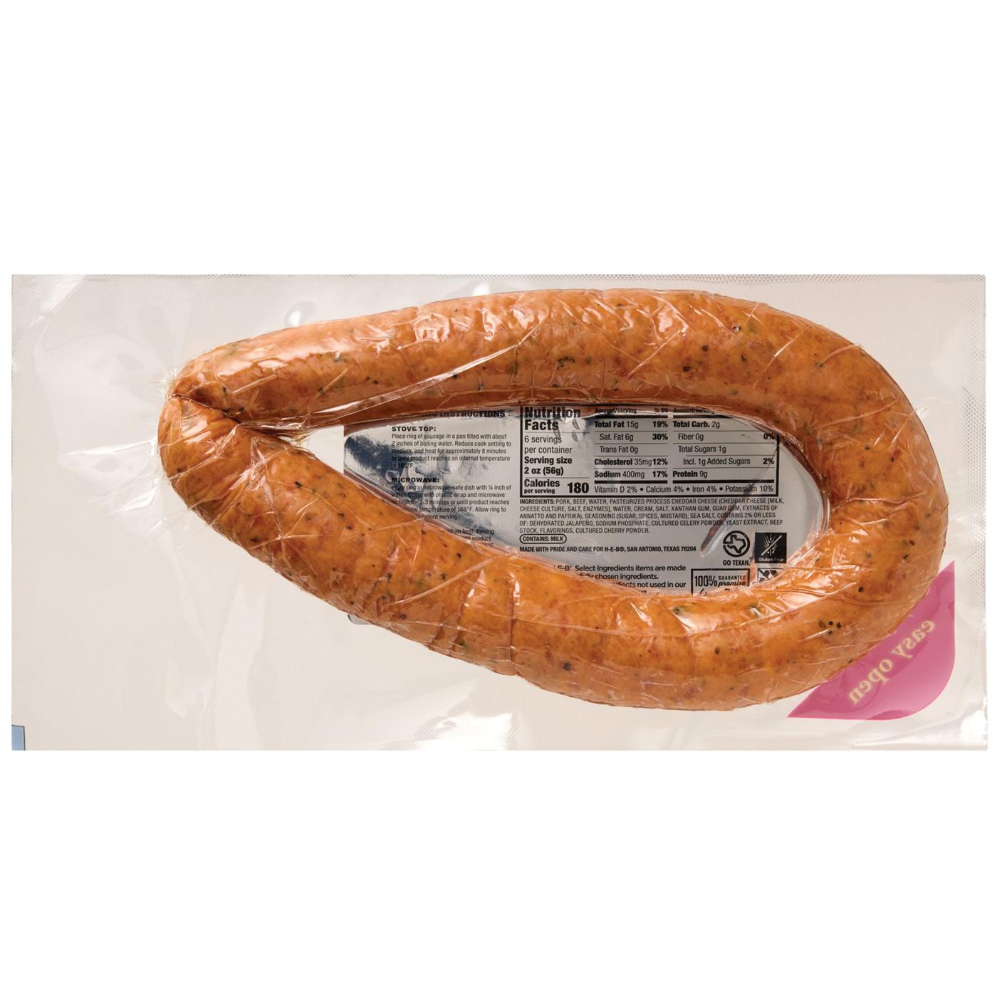 H-E-B Texas Heritage Pork & Beef Smoked Sausage – Jalapeño Cheese; image 2 of 2