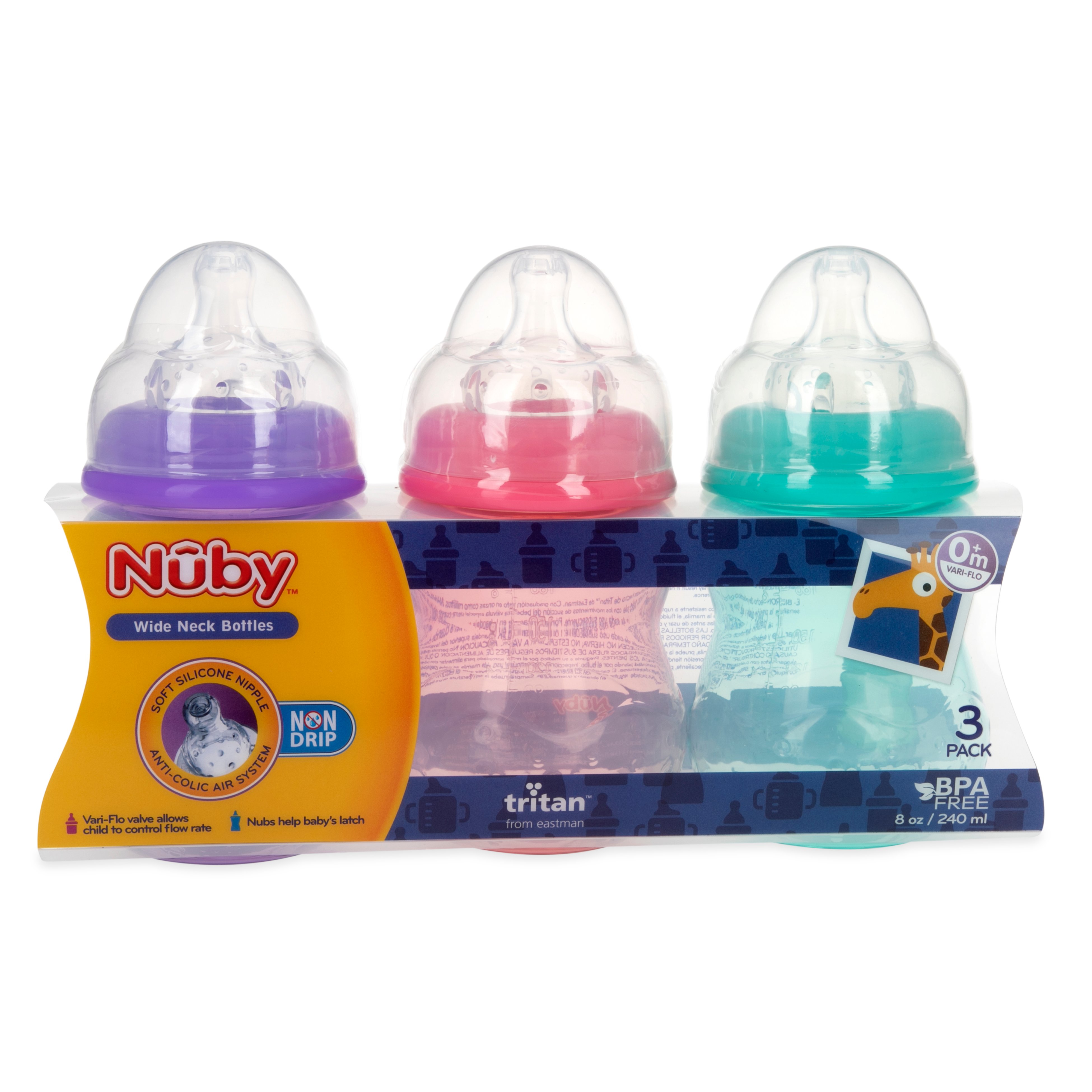Nuby Non Drip Wide Neck Bottle Shop Feeding at HEB