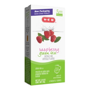 H-E-B Drink Mix Packets - Raspberry Green Tea, 6 ct