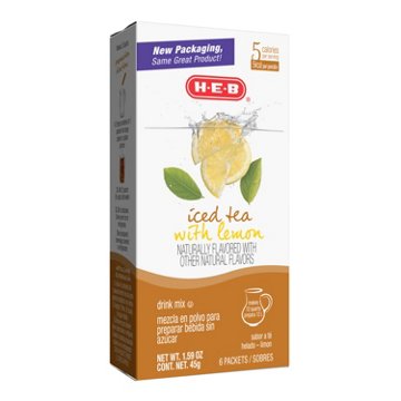 H-E-B Drink Mix Packets - Lemon Iced Tea, 6 ct