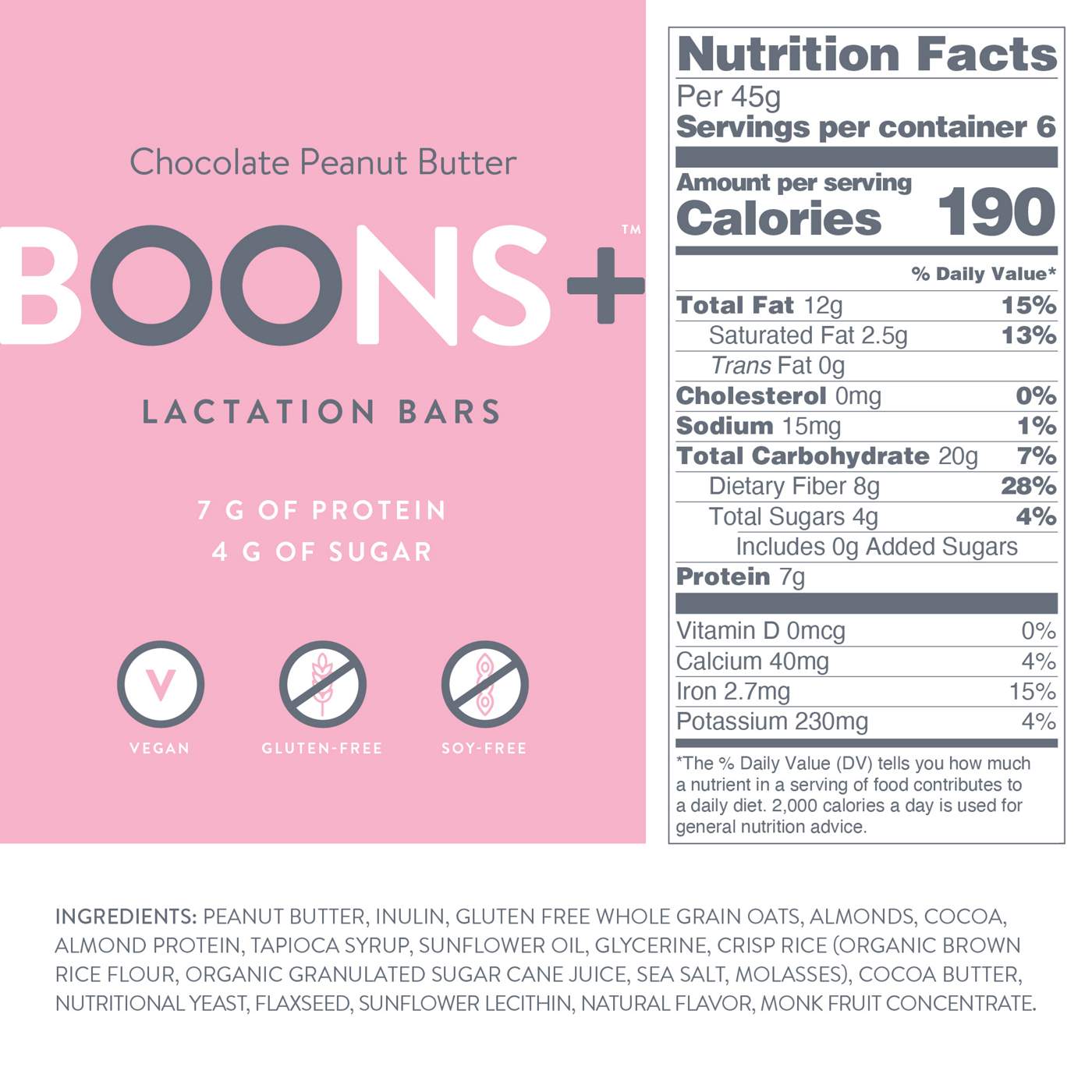 Boons + Lactation Bars Chocolate Peanut Butter; image 2 of 3