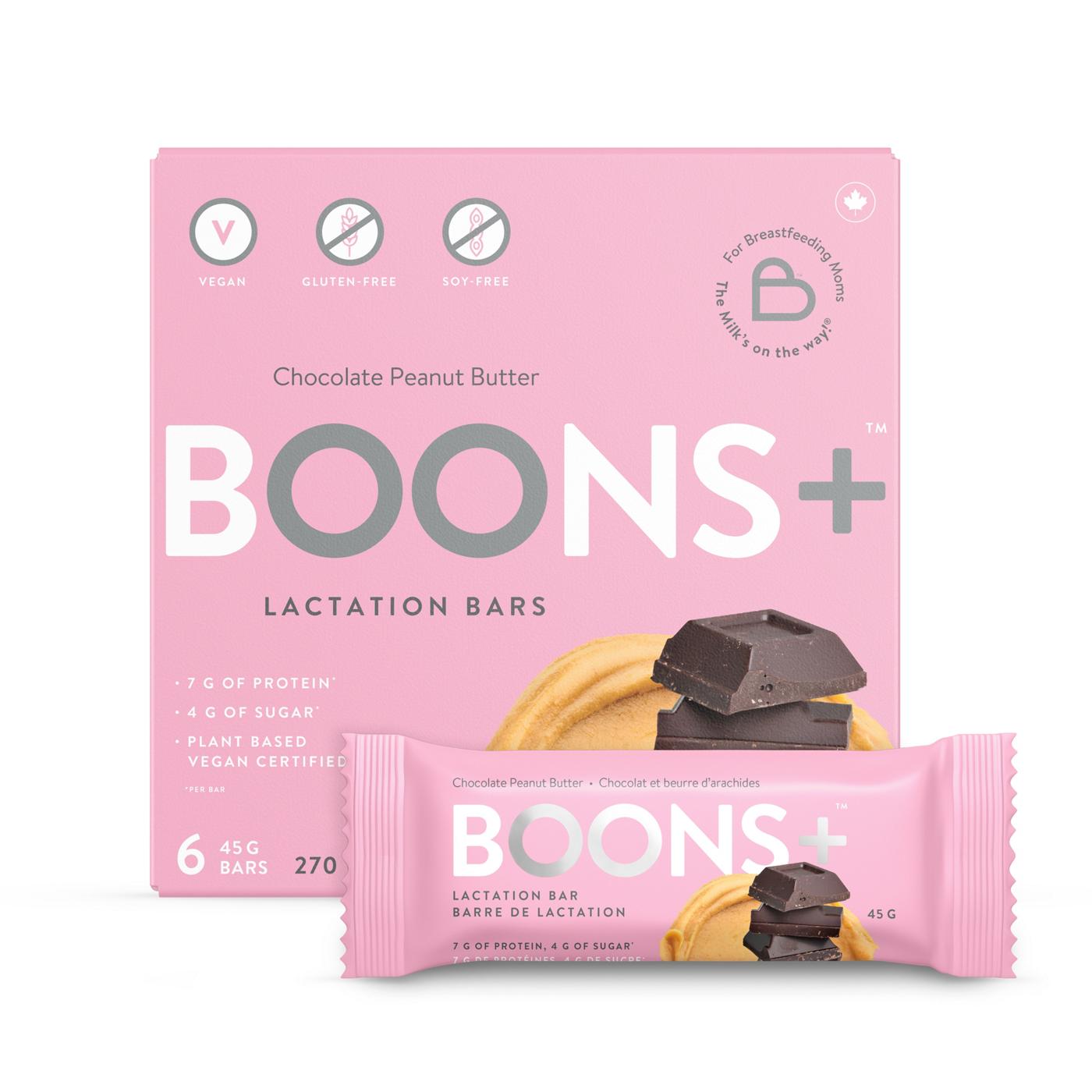Boons + Lactation Bars Chocolate Peanut Butter Shop Breast feeding