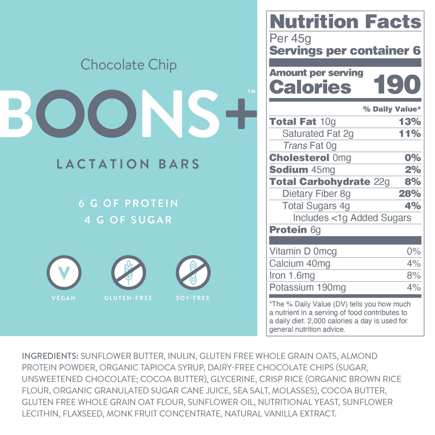 Boons + Lactation Bars Chocolate Chip; image 2 of 3