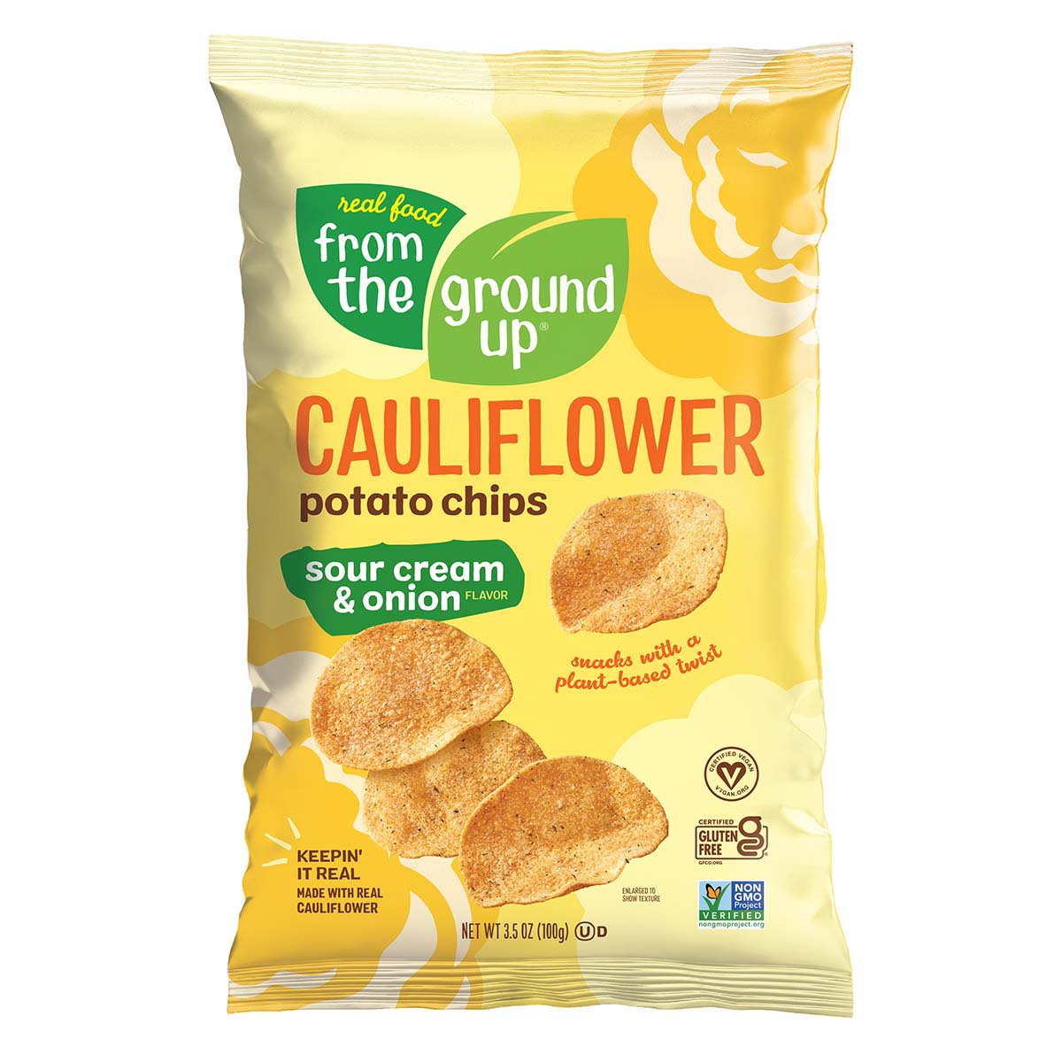 From The Ground Up Sour Cream & Onion Cauliflower Chips Shop Chips at HEB