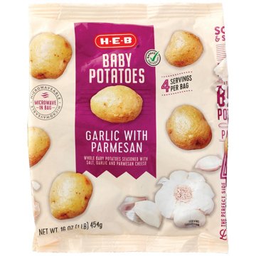 H-E-B Frozen Baby Potatoes - Garlic Parmesan, 16 oz