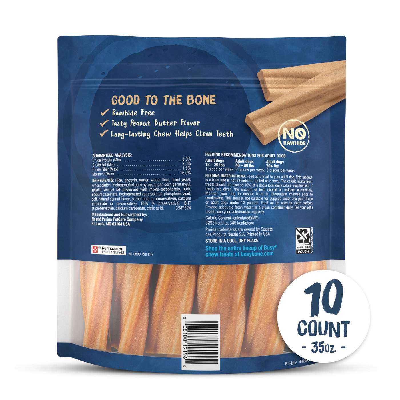 Busy Purina Bone Large Dog Chews With Peanut Butter Flavor; image 8 of 11
