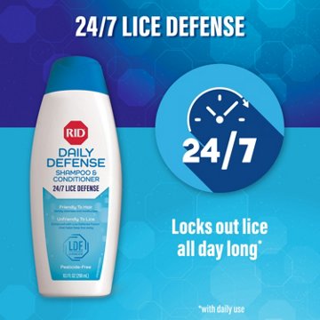 RID Daily Defense Lice Shampoo & Conditioner, 10.1 oz