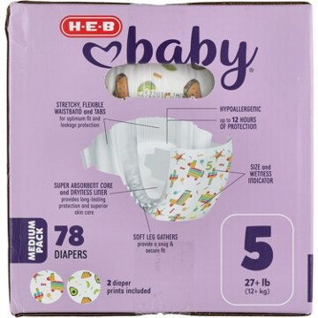 H-E-B Baby Medium Pack Diapers - Size 5