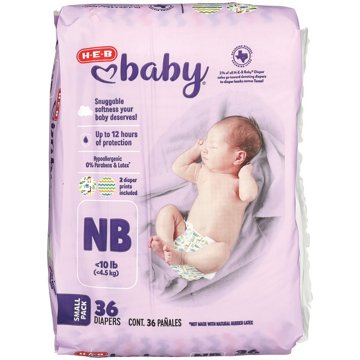 H-E-B Baby Small Pack Diapers - Newborn, 36 ct