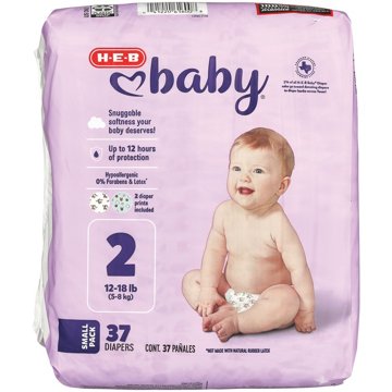 H-E-B Baby Small Pack Diapers - Size 2, 37 ct