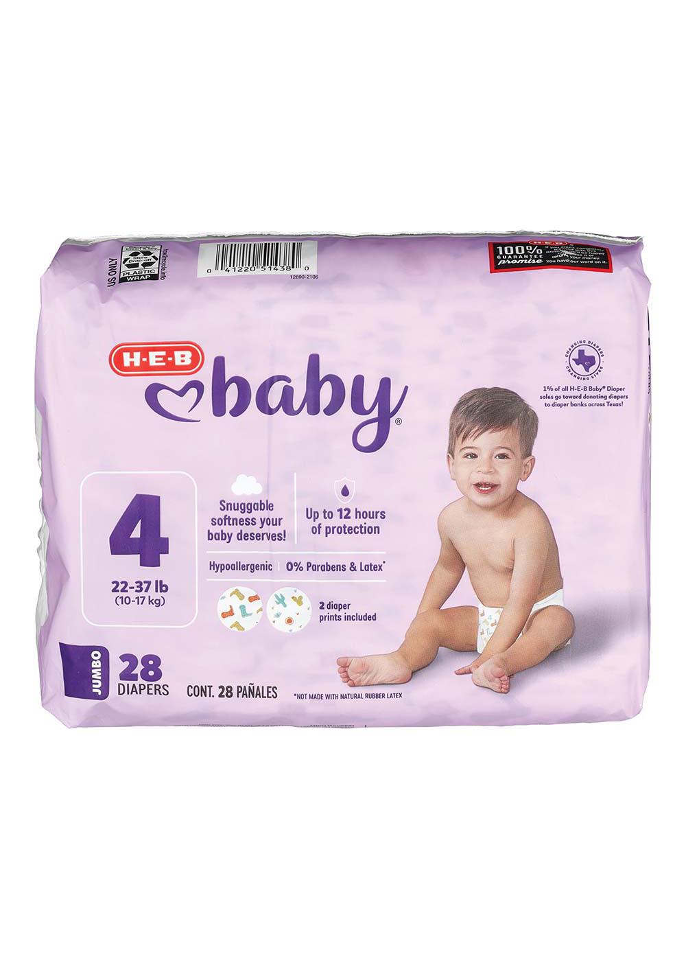 H-E-B Baby Jumbo Pack Diapers - Size 4 - Shop Diapers at H-E-B