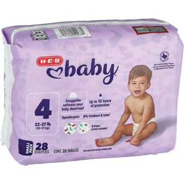 H-E-B Baby Small Pack Diapers - Size 4