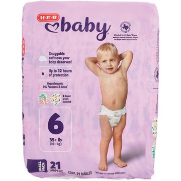 H-E-B Baby Small Pack Diapers - Size 6, 21 ct