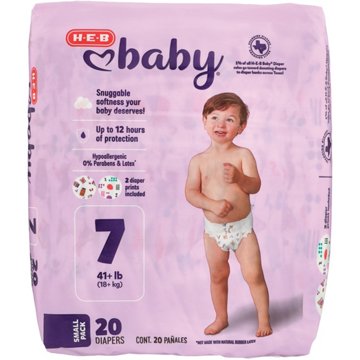 H-E-B Baby Small Pack Diapers - Size 7, 20 ct