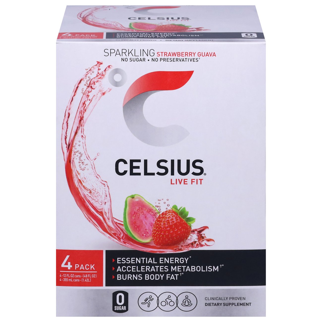 Celsius Sparkling Strawberry Guava Energy Drink 4 pk Shop Diet